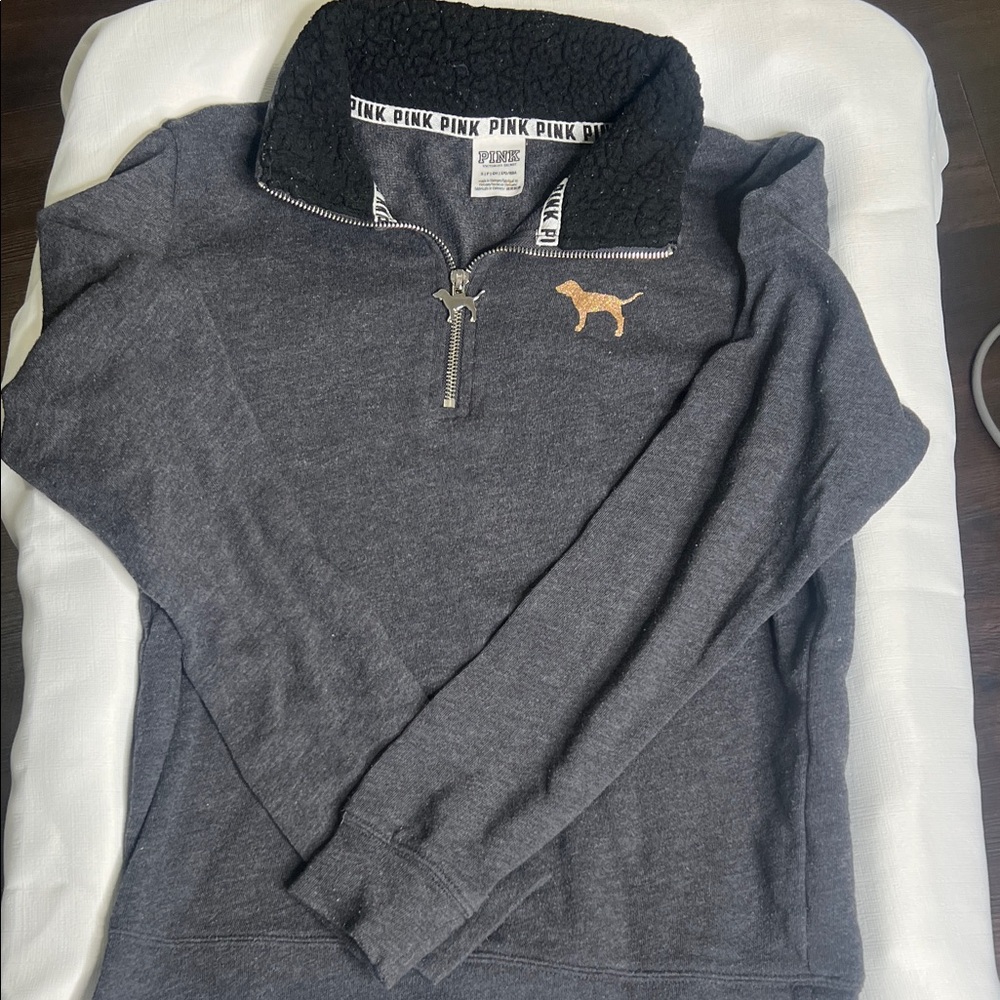 PINK quarter zip sweater